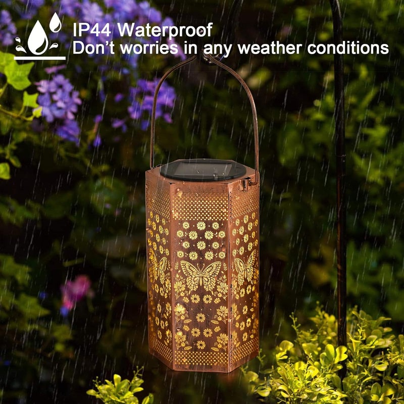Opjoy 2 Pack Butterfly Solar Lantern Outdoor Waterproof - Mothers Day Gifts for Mom Grandma - Birthday Day Gifts for Women, Garden Decor Solar Lights Outdoor - Image 5
